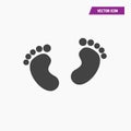 Black silhouette of child footprint icon.